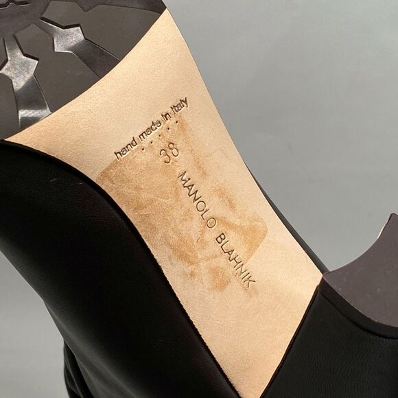 Manolo Blahnik Calasso 90MM Ruched Leather Boots size 38 - Picture 16 of 16